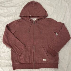 Volcom Lived In Lounge Heathered Dusty Rose Zip Sweatshirt Hoodie UNISEX Medium